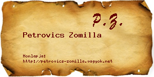 Petrovics Zomilla névjegykártya